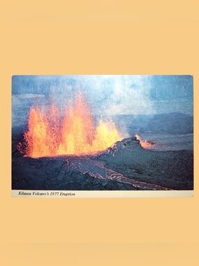 Vintage Kilauea Volcano's 1977 Eruption Postcard - Hawaii